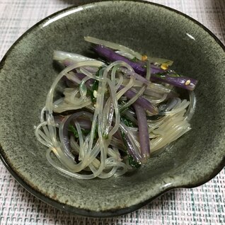 紫水菜と春雨の酢の物
